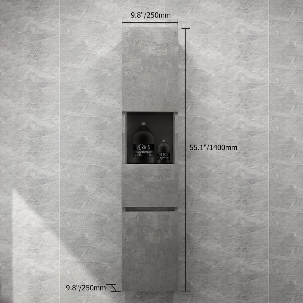 Modern Gray Plywood Wall-Mounted Bathroom Cabinet with Storage Dimensions