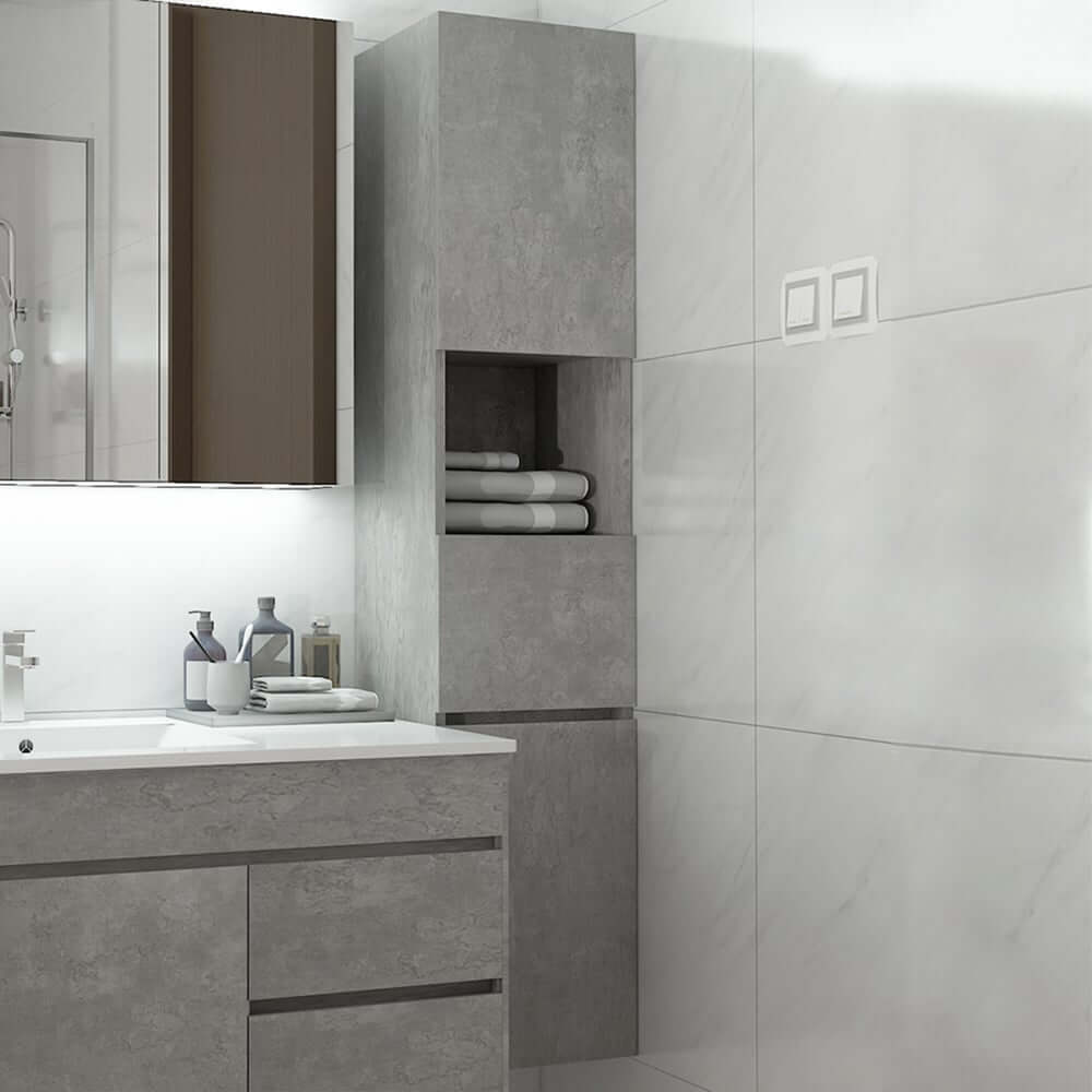 Modern Gray Plywood Wall-Mounted Bathroom Cabinet with Storage Main Product Image