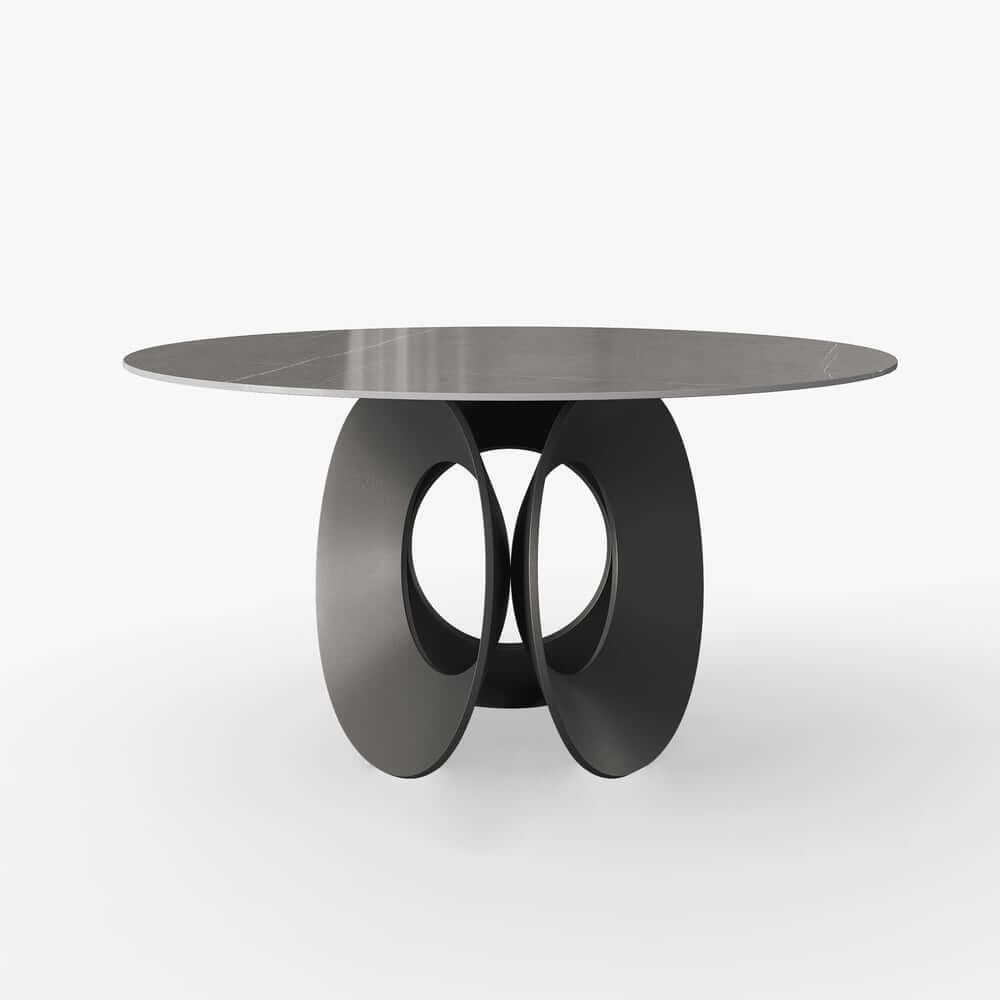 Modern Gray Sintered Stone Dining Table For 6