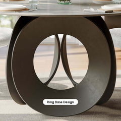 Modern Gray Sintered Stone Dining Table For 6