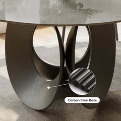 Modern Gray Sintered Stone Dining Table For 6
