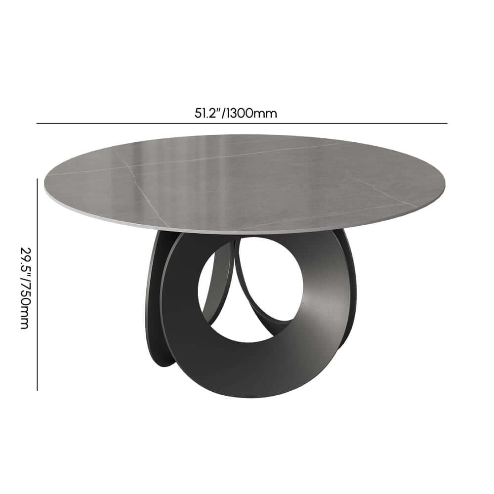 Modern Gray Sintered Stone Dining Table For 6 Dimensions