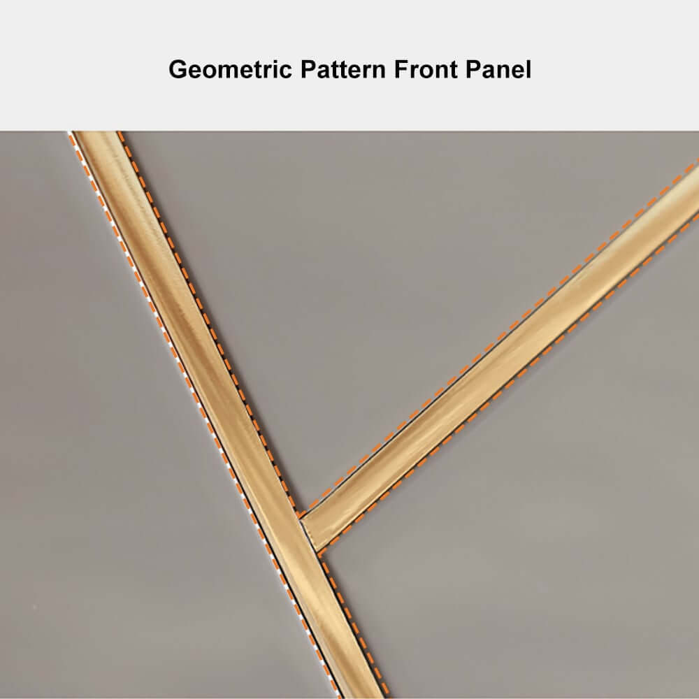 Modern Gray TV Stand With Drawers & Gold Metal Legs