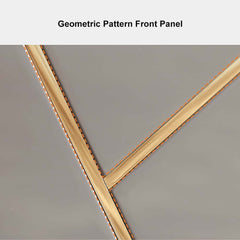 Modern Gray TV Stand With Drawers & Gold Metal Legs