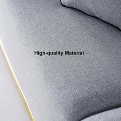 Modern Gray Upholstered Sofa With Cotton Linen Fabric