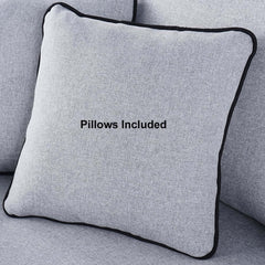 Modern Gray Upholstered Sofa With Cotton Linen Fabric