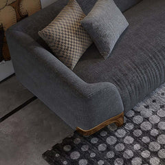 Modern Gray Upholstered Sofa With Gold Legs