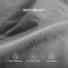 Modern Gray Velvet L-Shaped Sectional Sofa, Cushion Back