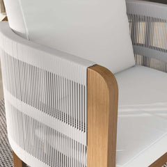 Modern Gray & White Extendable Outdoor Dining Set with Cushions