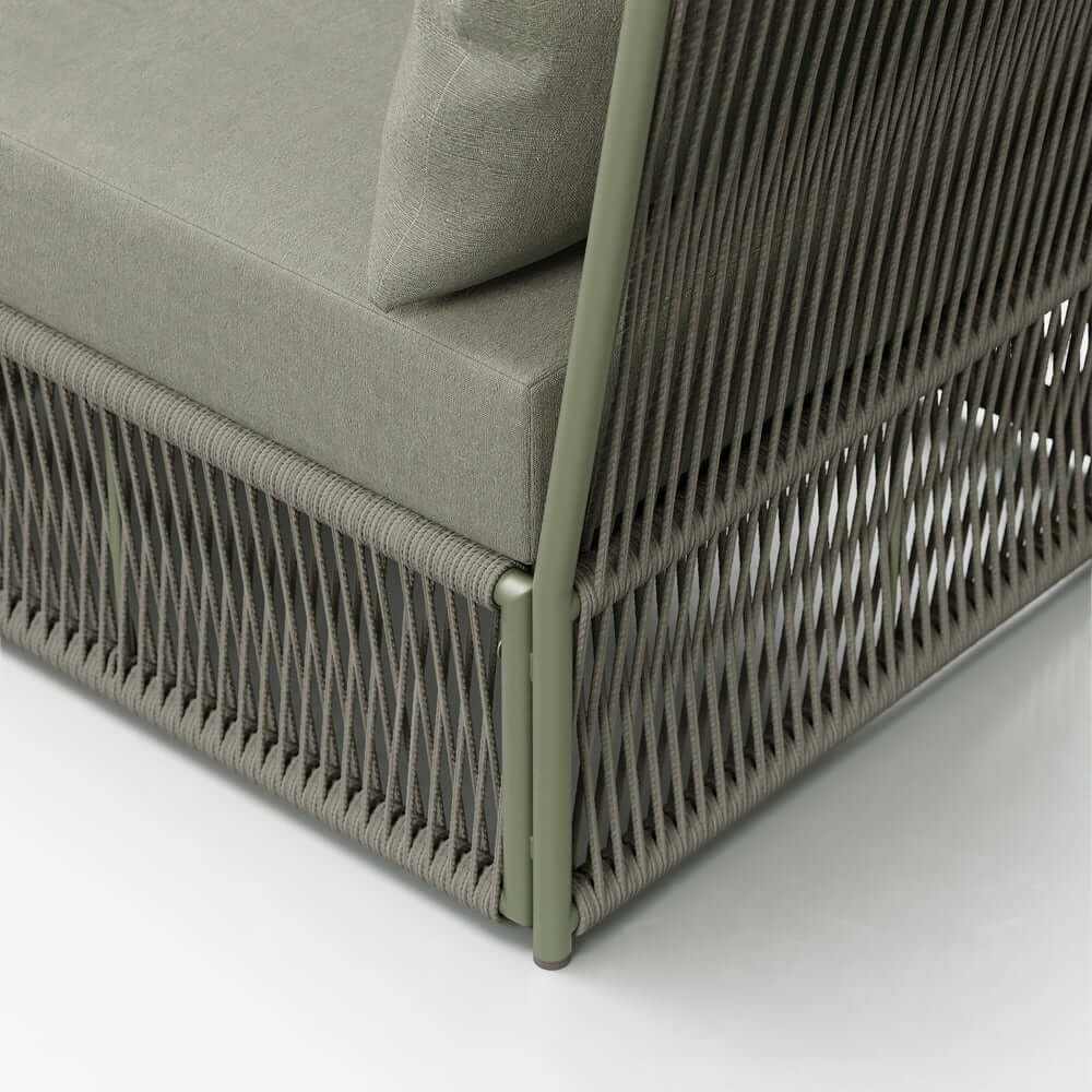 Modern Green and Warm White Outdoor Sectional Furniture Set