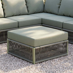 Modern Green and Warm White Outdoor Sectional Furniture Set