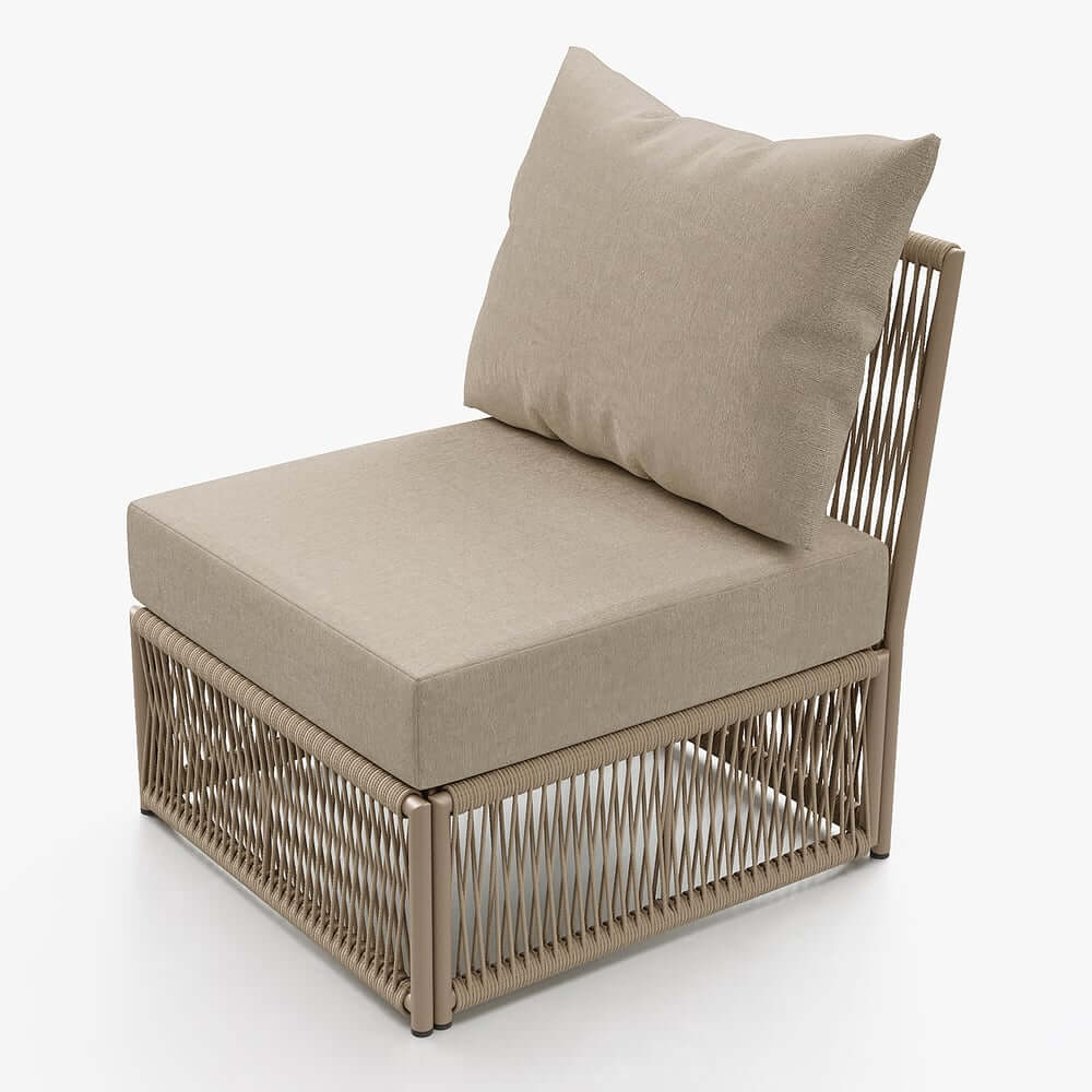 Modern Green and Warm White Outdoor Sectional Furniture Set