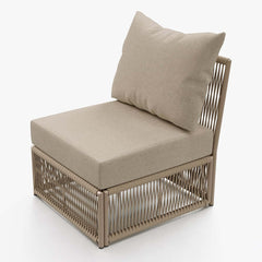 Modern Green and Warm White Outdoor Sectional Furniture Set