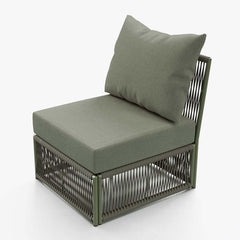 Modern Green and Warm White Outdoor Sectional Furniture Set