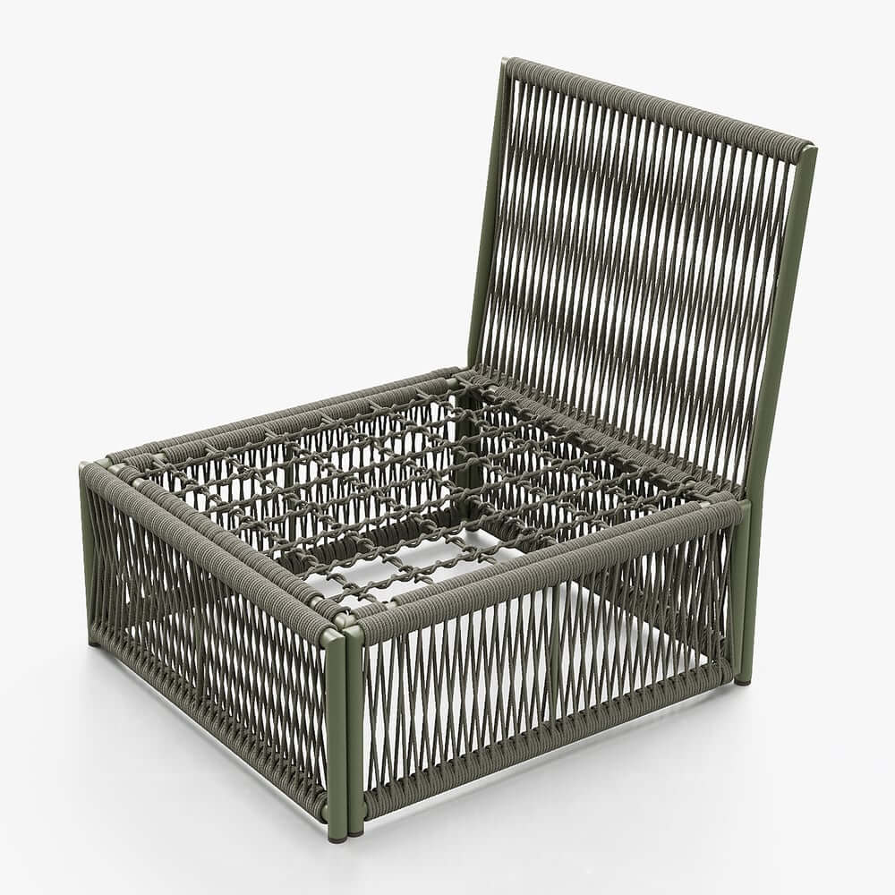 Modern Green and Warm White Outdoor Sectional Furniture Set