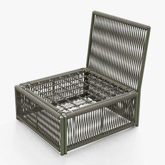 Modern Green and Warm White Outdoor Sectional Furniture Set