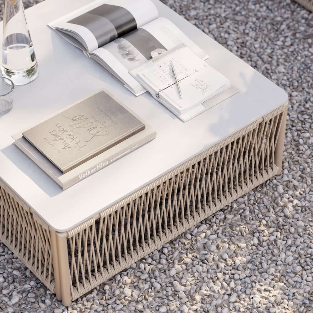 Modern Green and Warm White Outdoor Sectional Furniture Set