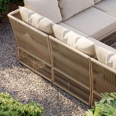 Modern Green and Warm White Outdoor Sectional Furniture Set