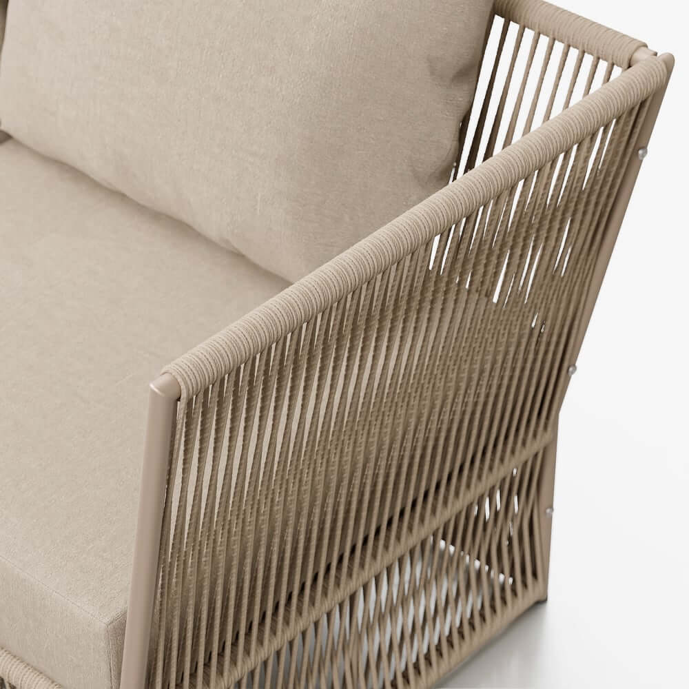 Modern Green and Warm White Outdoor Sectional Furniture Set