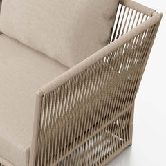 Modern Green and Warm White Outdoor Sectional Furniture Set