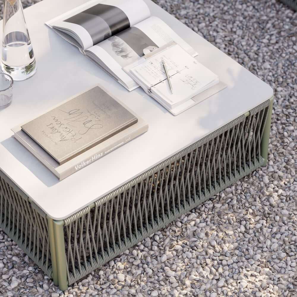 Modern Green and Warm White Outdoor Sectional Furniture Set