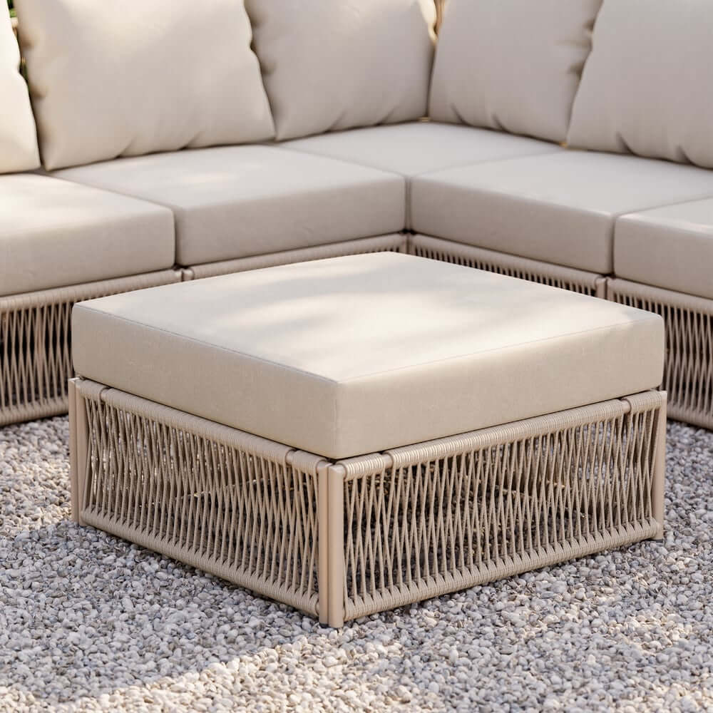 Modern Green and Warm White Outdoor Sectional Furniture Set