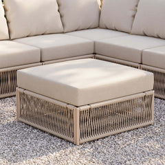 Modern Green and Warm White Outdoor Sectional Furniture Set