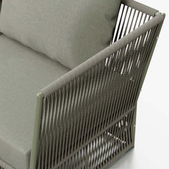 Modern Green and Warm White Outdoor Sectional Furniture Set