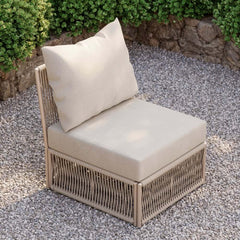 Modern Green and Warm White Outdoor Sectional Furniture Set