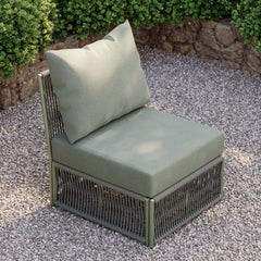 Modern Green and Warm White Outdoor Sectional Furniture Set