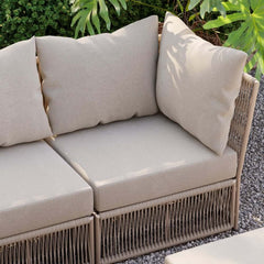 Modern Green and Warm White Outdoor Sectional Furniture Set