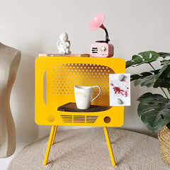 Modern Green Metal TV-Shaped Display Shelf With Storage