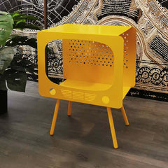 Modern Green Metal TV-Shaped Display Shelf With Storage