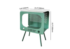 Modern Green Metal TV-Shaped Display Shelf With Storage Dimensions