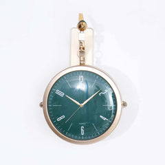 Modern Green Resin Wall Clock with Double-Sided Roman Dial and Bird Figurine