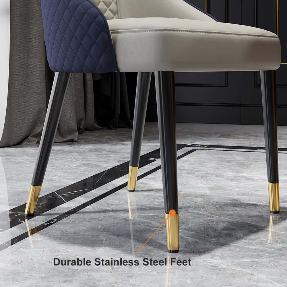 Modern High Back Blue Side Chairs Set Of 4