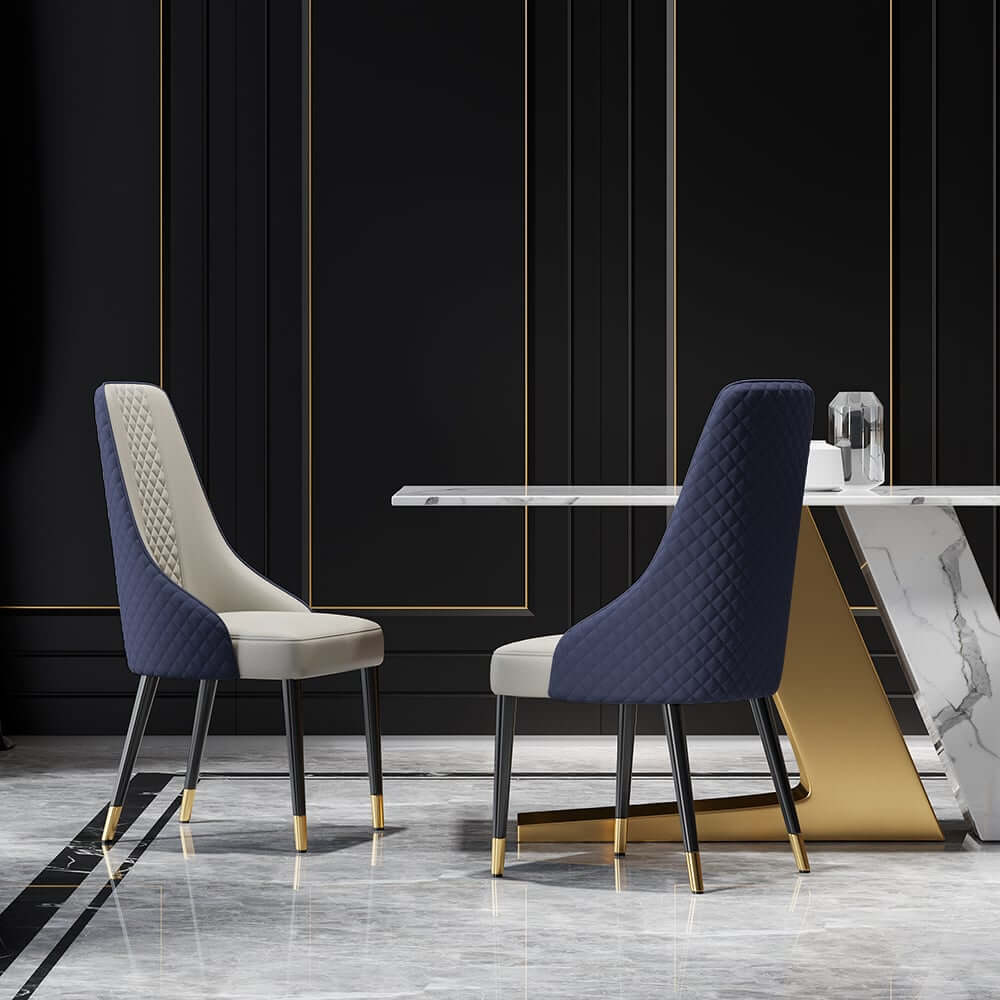 Modern High Back Blue Side Chairs Set Of 4