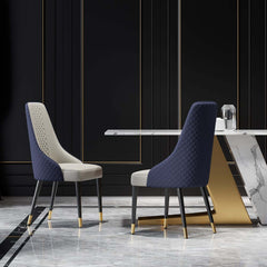 Modern High Back Blue Side Chairs Set Of 4