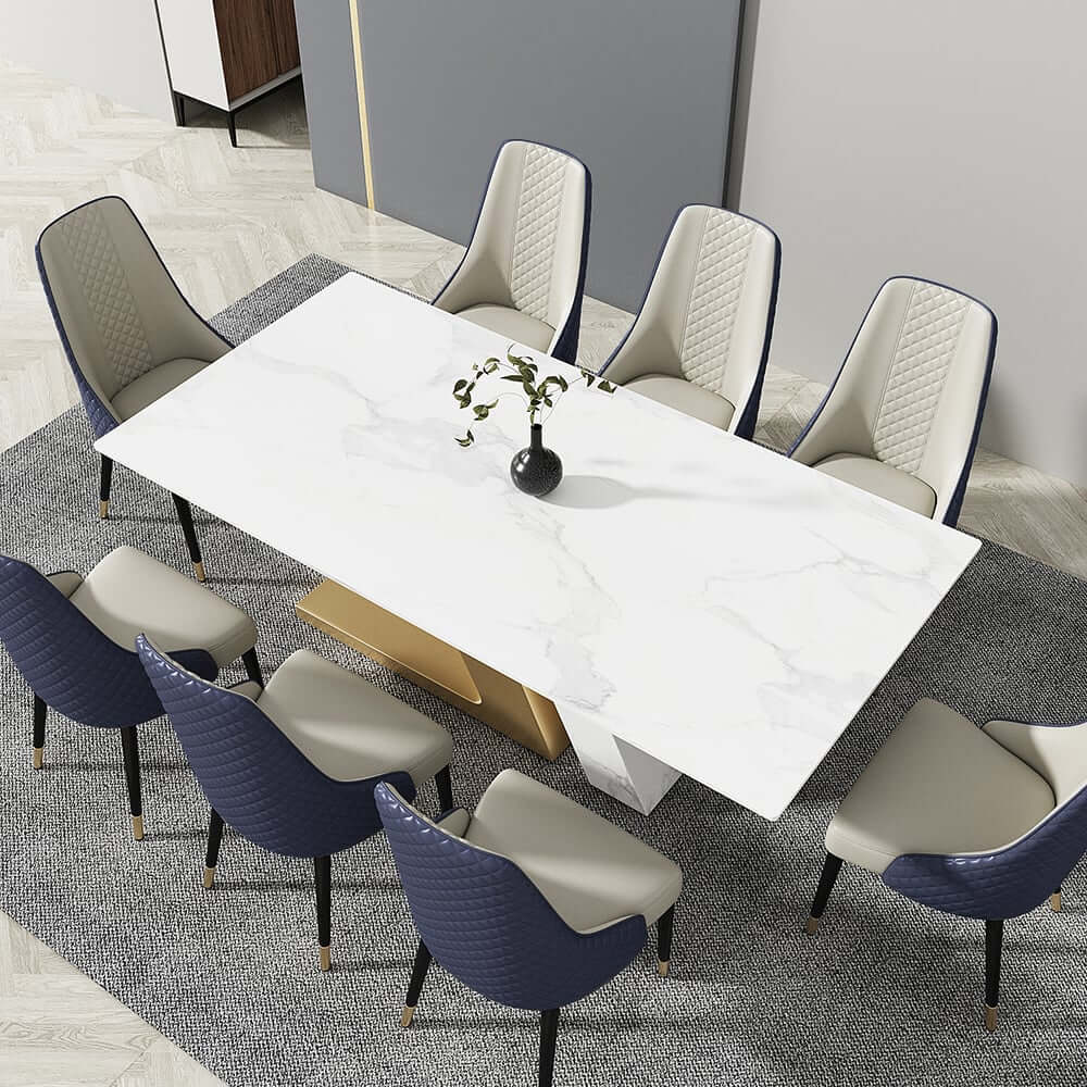 Modern High Back Blue Side Chairs Set Of 4