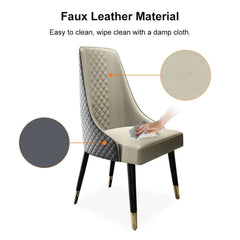 Modern High-Back Faux Leather Dining Chairs, Set of 6