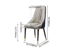 Modern High-Back Faux Leather Dining Chairs, Set of 6 Dimensions