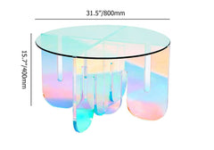 Modern Iridescent Tempered Glass Coffee Table Dimensions