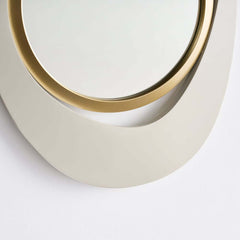 Modern Iron Accent Mirror Set with White & Gold Finish