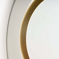 Modern Iron Accent Mirror Set with White & Gold Finish
