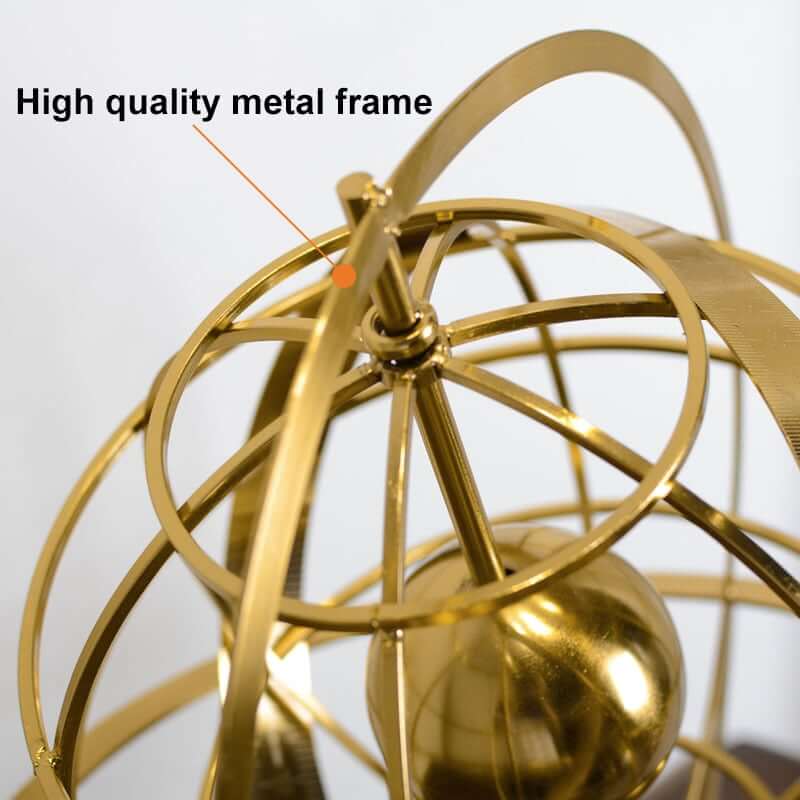 Modern Iron Geometric Sculpture – Gold Abstract Home Decor