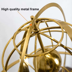 Modern Iron Geometric Sculpture – Gold Abstract Home Decor