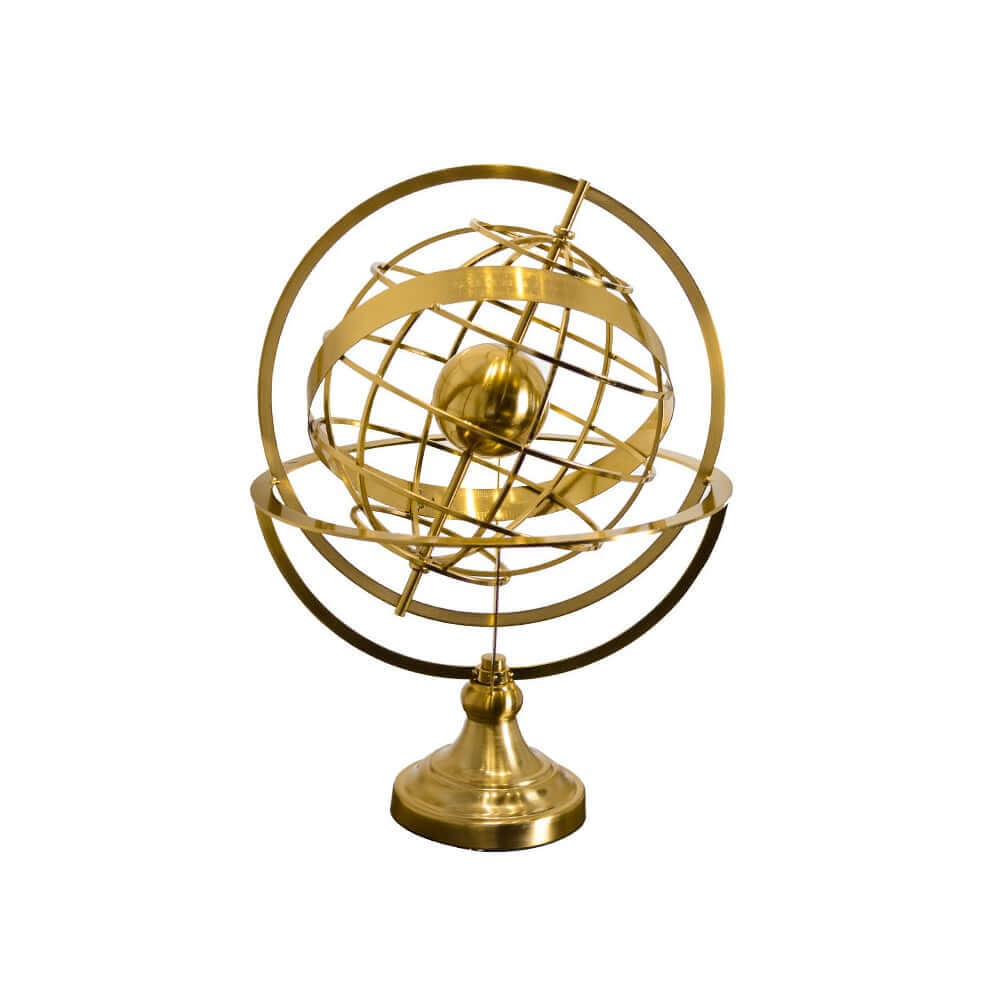 Modern Iron Geometric Sculpture – Gold Abstract Home Decor