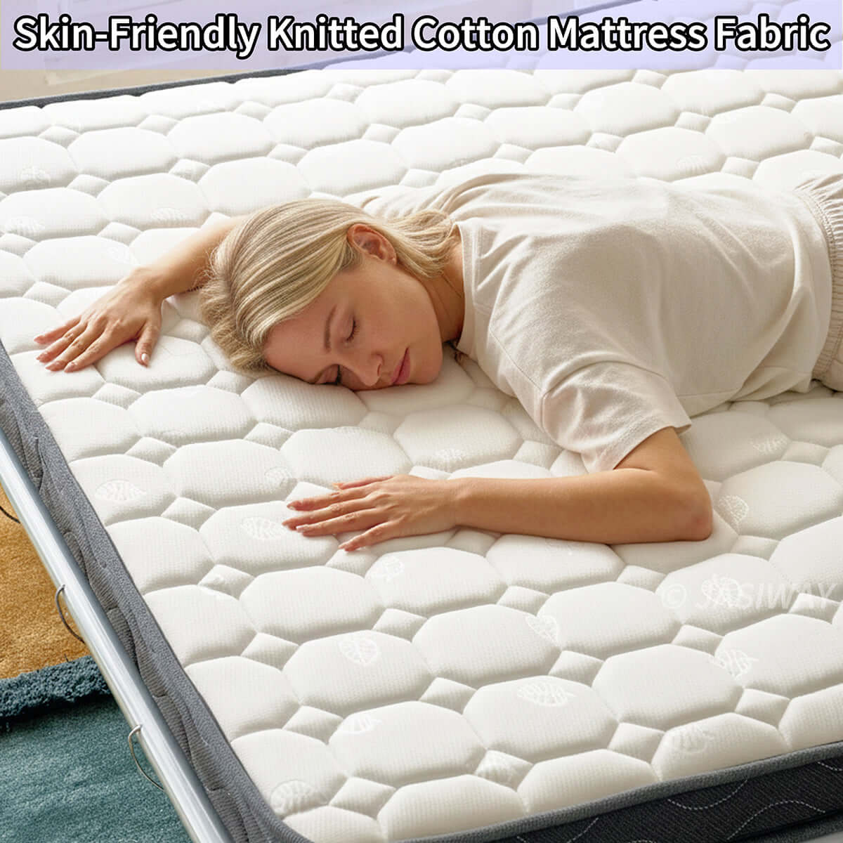 Modern Japandi Pull-Out Sleeper Sofa with Hidden Mattress & Textured Chenille Upholstery