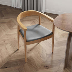 Modern Japandi Solid Wood Dining Set with Rattan Chairs