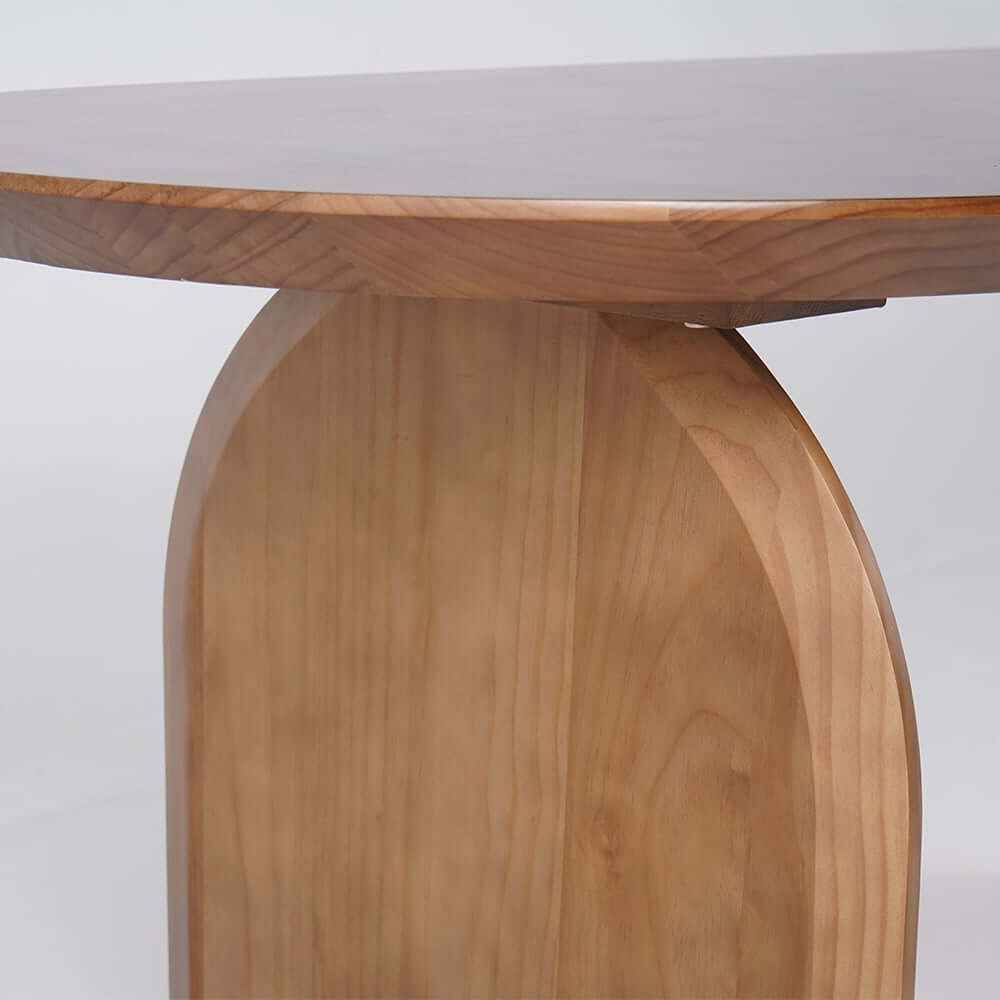 Modern Japandi Solid Wood Dining Set with Rattan Chairs